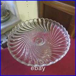 Coupe plat a gâteaux en cristal de baccarat modèle bambou torse