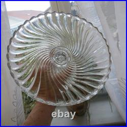 Coupe plat a gâteaux en cristal de baccarat modèle bambou torse