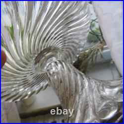 Coupe plat a gâteaux en cristal de baccarat modèle bambou torse