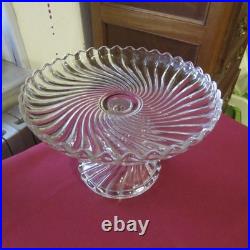 Coupe plat a gâteaux en cristal de baccarat modèle bambou torse