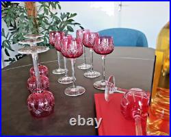 Cristal Baccarat, 11 verres à vin du Rhin / Roemer. Forme 8738, taille 9254