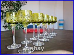 Cristal Baccarat, 12 verres à vin du Rhin / Roemer. Forme 8738, taille 9254