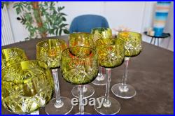 Cristal Baccarat, 12 verres à vin du Rhin / Roemer. Forme 8738, taille 9254