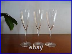 Cristal Baccarat Dom Pérignon 3 verres à vin signés 20,8 cm