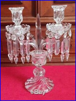 Cristal de Baccarat Bougeoir / Candélabre modèle Bambou Tors candelstick