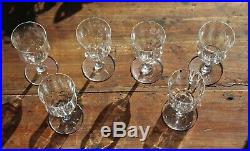 Cristal de Baccarat Capri Montaigne Optic 6 verres à vin blanc Signés Crystal