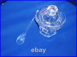 Cristal de Baccarat moutardier modèle Harcourt avec sa cuillère