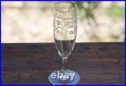 Cristal gravé de Baccarat 6 flûtes à Champagne Signées 6 engraved crystal Flutes Cristal gravé de Baccarat 6 flûtes à Champagne Signées 6 engraved crystal Flutes