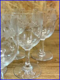Cristallerie baccarat, modèle Sévigné, série de 6 verres ancien, 11 cm