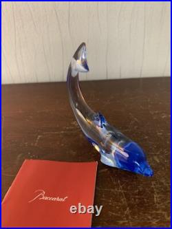 Dauphin couleur bleu ciel Cristal de Baccarat modèle1