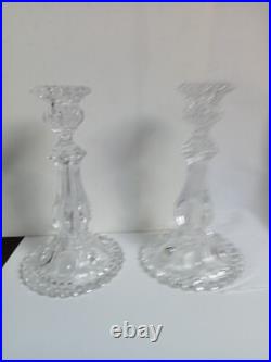 Deux chandeliers en cristal baccarat hauteur 22 cm diamètre 12 cm 1,70 kg