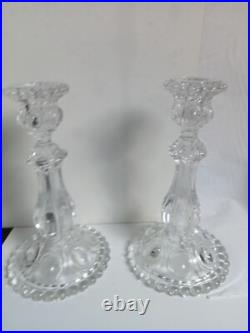 Deux chandeliers en cristal baccarat hauteur 22 cm diamètre 12 cm 1,70 kg