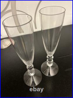 Duo flûtes à champagne en cristal de Baccarat (prix de la paire) fin XXe
