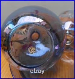Ensemble Baccarat en cristal irisé bleu Art nouveau, 1900