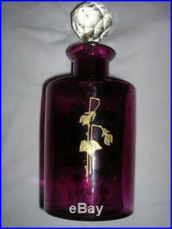 Flacon En Cristal De Baccarat Violet Haut 18 CM