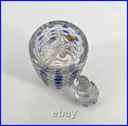 Flacon à parfum signé BACCARAT cristal BLEU modèle DIAMANTS PIERRERIES 14 cm