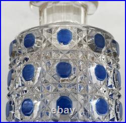 Flacon à parfum signé BACCARAT cristal BLEU modèle DIAMANTS PIERRERIES 14 cm