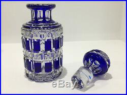 Flaconà parfum en cristal de BACCARAT bleu Côtes creuses et Diamants étoilés