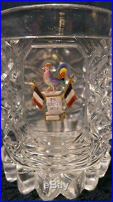 Gobelet en cristal de Baccarat orné dun paillon dor émaillé 1830