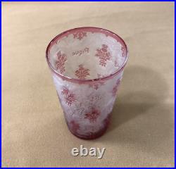 Gobelet en cristal gravé à l'acide BACCARAT décor de chardons NANCY 8,8 cm Verre