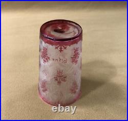 Gobelet en cristal gravé à l'acide BACCARAT décor de chardons NANCY 8,8 cm Verre