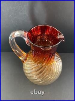 Grand Pichet / Broc de toilette en Cristal de BACCARAT modèle BAMBOU / Vers 1890