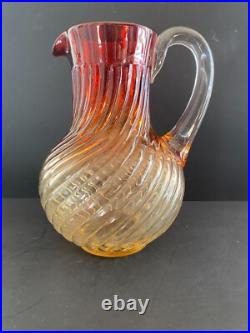 Grand Pichet / Broc de toilette en Cristal de BACCARAT modèle BAMBOU / Vers 1890