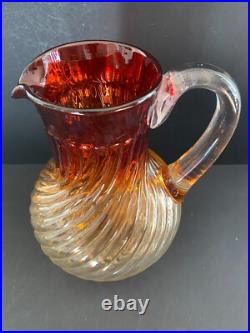 Grand Pichet / Broc de toilette en Cristal de BACCARAT modèle BAMBOU / Vers 1890