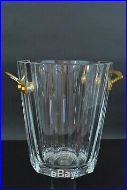 Grand Seau à Champagne chrystal Baccarat Bronze doré Maxim 1970 Baccarat Glass