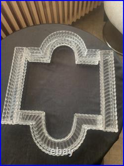 Grand chemin de table en cristal de Baccarat, 4 pièces, modèle Tors, Bambou