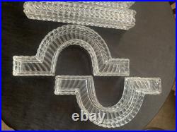 Grand chemin de table en cristal de Baccarat, 4 pièces, modèle Tors, Bambou