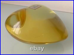 Grand cour jaune en cristal de BACCARAT, vintage 1990