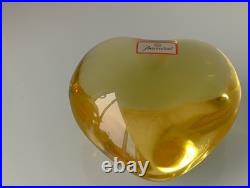Grand cour jaune en cristal de BACCARAT, vintage 1990
