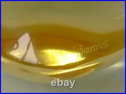 Grand cour jaune en cristal de BACCARAT, vintage 1990 Grand cour jaune en cristal de BACCARAT, vintage 1990