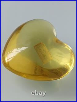 Grand cour jaune en cristal de BACCARAT, vintage 1990