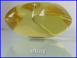 Grand cour jaune en cristal de BACCARAT, vintage 1990