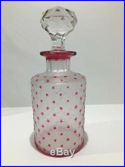 Grand flacon à parfum en cristal de BACCARAT modèle STELLA rose