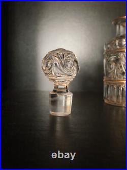 Grand flacon carafe parfum cristal mouler Baccarat Russe or service de toilette