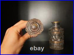 Grand flacon carafe parfum cristal mouler Baccarat Russe or service de toilette