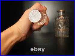 Grand flacon carafe parfum cristal mouler Baccarat Russe or service de toilette