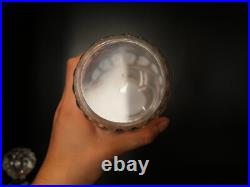 Grand flacon carafe parfum cristal mouler Baccarat Russe or service de toilette