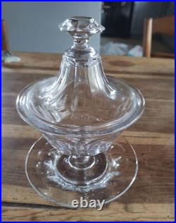 Grand h 21 cm CONFITURIER CRISTAL TAILLE BACCARAT HARCOURT BONBONNIERE COUPE