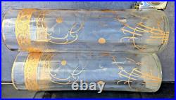 Grande Paire De Vases Baccarat Saint Louis Ou Autres Decor Givré Et Doré Ht. 36cm