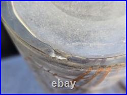 Grande Paire De Vases Baccarat Saint Louis Ou Autres Decor Givré Et Doré Ht. 36cm