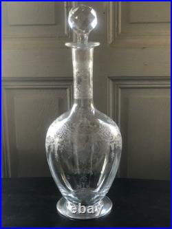 Grande carafe en cristal gravé BACCARAT Medicis forme 8470 gravure 8828