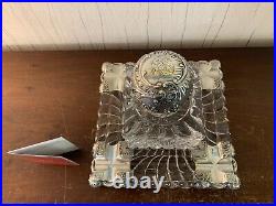 Gros encrier ancien argent et cristal de Baccarat poids 5 kilo