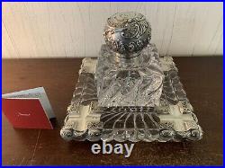 Gros encrier ancien argent et cristal de Baccarat poids 5 kilo