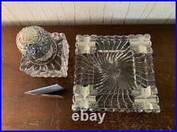 Gros encrier ancien argent et cristal de Baccarat poids 5 kilo