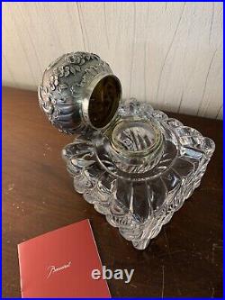 Gros encrier ancien argent et cristal de Baccarat poids 5 kilo