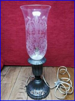 Lampe Photophore en cristal Baccarat pied en étain du Manoir